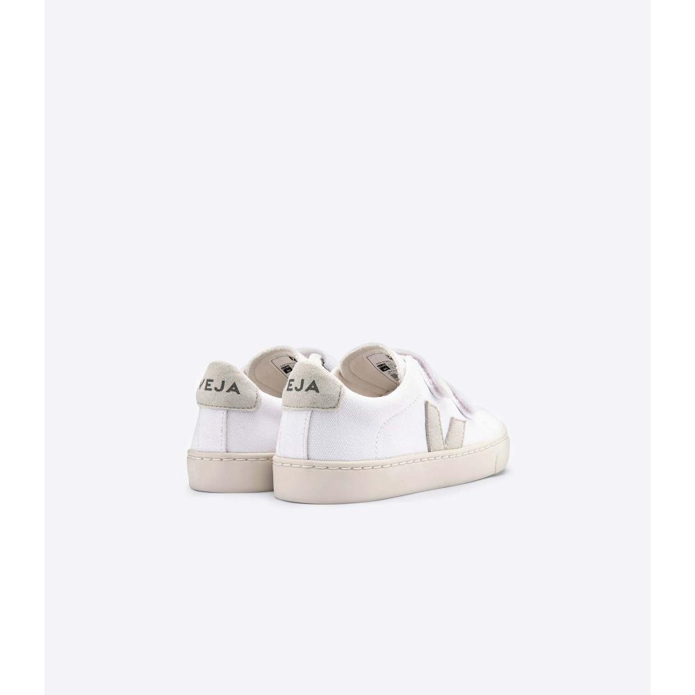 Kids' Veja ESPLAR CANVAS Sneakers White/Beige | ZA 818QMA